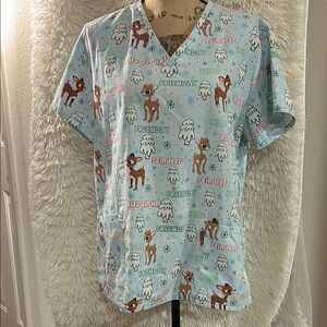 2/$25.00 on any scrubs! Rudolph the Red-Nosed Reindeer Scrub Top